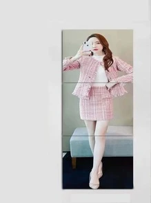 1 miếng dán gương trang trí màu trắng cho phòng ngủ, phòng khách, tủ quần áo, phòng học, phòng tắm, bàn trang điểm; có thể kết hợp để tạo thành gương trang trí toàn thân Quà tặng tốt nhất - trắng - Xem 3
