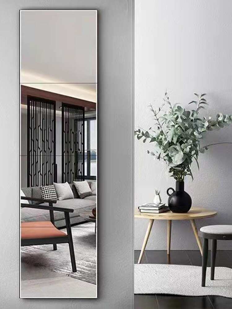1pc White Decorative Mirror Sticker For Bedroom, Living Room, Wardrobe, Study, Bathroom, Dressing Table; Can Be Combined To Create A Full-Length Mirror Decoration Best Gifts Birthday - White - View 2