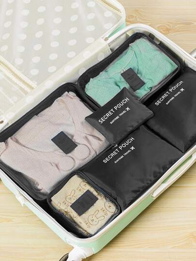 6件装旅行衣物收纳袋学校用品房间装饰卧室装饰宿舍必备学校学生老师衣物收纳衣物整理器旅行收纳袋套装旅行收纳袋套装包装袋返校书包旅行必备海滩暑假旅行收纳袋