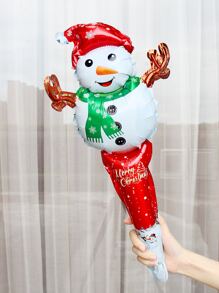 5 quả bóng bay cầm tay hình người tuyết Giáng sinh màu đỏ, Giáng sinh - Đỏ - Xem 3
