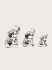 1buc ornament din ceramică în formă de elefant, argintiu, potrivit pentru birou, bibliotecă, dulap TV, birou sau decorarea casei - Argint - Vizualizare 10