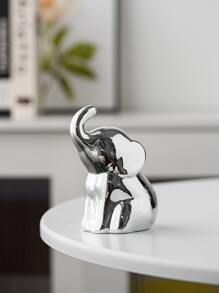1buc ornament din ceramică în formă de elefant, argintiu, potrivit pentru birou, bibliotecă, dulap TV, birou sau decorarea casei - Argint - Vizualizare 7