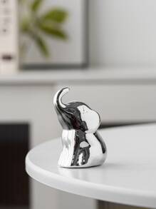 1buc ornament din ceramică în formă de elefant, argintiu, potrivit pentru birou, bibliotecă, dulap TV, birou sau decorarea casei - Argint - Vizualizare 8