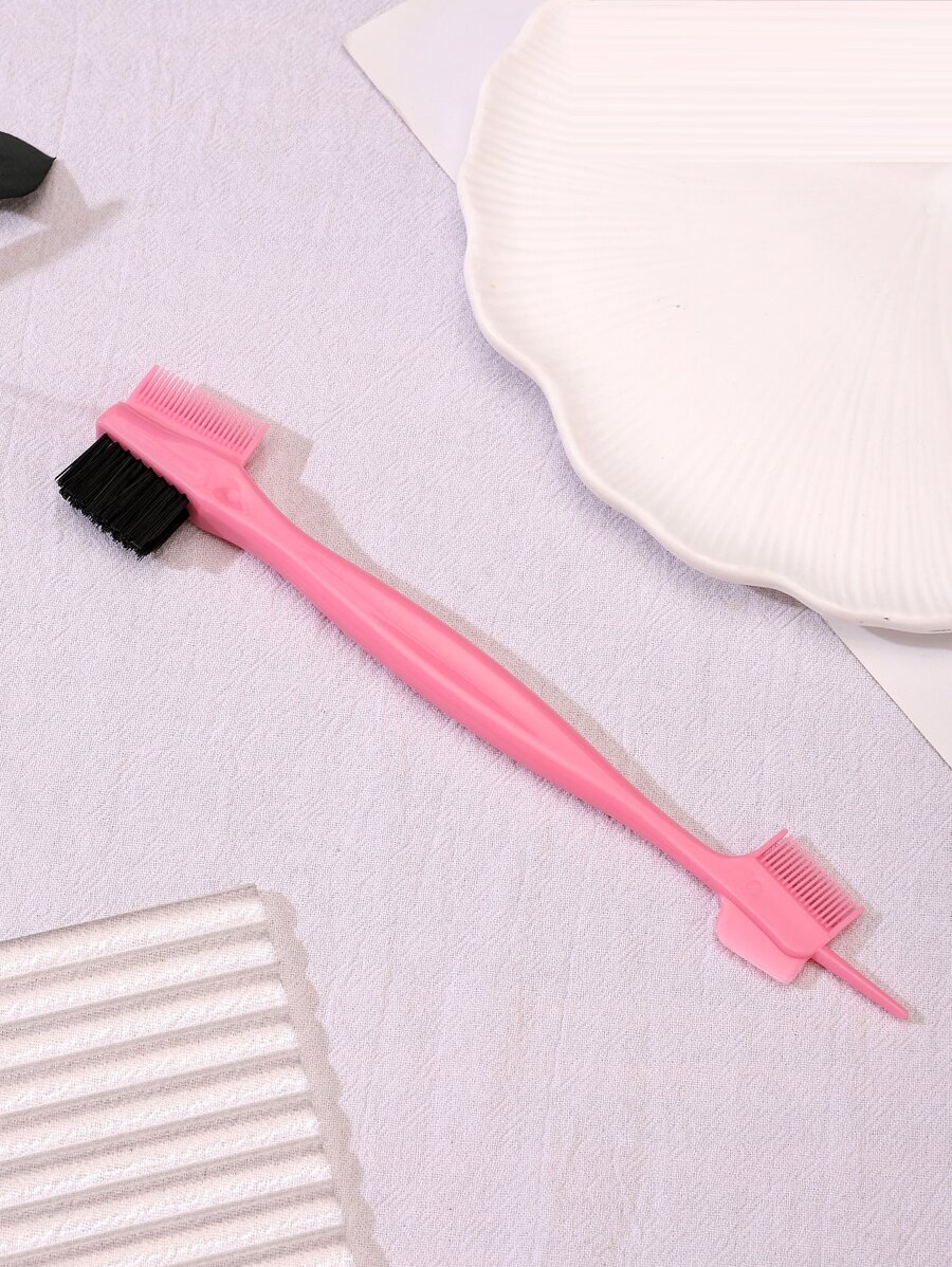 1pc Double Sided Edge Control Hair Brush. 2 In 1 Multifunctional Hair Brush, Grooming For Hairstyling Eyelash, Eyebrow Edge Control, Multifunctional Comb Double Sided Hair Brush Tool For Women Girls.For All Baby Hairs Grooming,Hair Brush,Comb,Hair Tools,Hair Products And Accessories For Barber Salon Beauty Travel Essentials,Back To School,Travel Holiday Essentials,Hair Accessories For Women - Pink - View 1