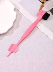 1pc Double Sided Edge Control Hair Brush. 2 In 1 Multifunctional Hair Brush, Grooming For Hairstyling Eyelash, Eyebrow Edge Control, Multifunctional Comb Double Sided Hair Brush Tool For Women Girls.For All Baby Hairs Grooming,Hair Brush,Comb,Hair Tools,Hair Products And Accessories For Barber Salon Beauty Travel Essentials,Back To School,Travel Holiday Essentials,Hair Accessories For Women - Pink - View 2