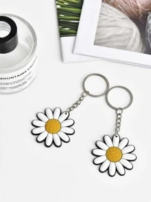 5入組/包可愛雛菊鑰匙圈適用於車,包,鑰匙 - 彩色 - 查看 4