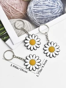 5入組/包可愛雛菊鑰匙圈適用於車,包,鑰匙 - 彩色 - 查看 5