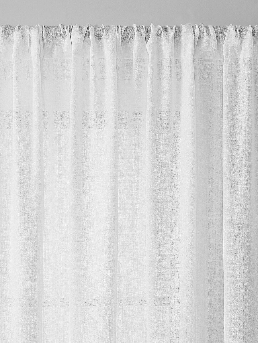 1pc Sheer Curtain, Simple Solid Color Lightweight Polyester Window Drapes, Soft Natural Light Filtering For Living Room Bedroom Balcony, Uv Filtering Curtain - White - View 1