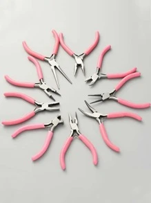 1入組/5 英吋迷你鉗子斜口鉗，DIY 配件珠寶製作工具，繞線，連結掛鉤和耳環製作 - 粉色彎嘴鉗 - 查看 1