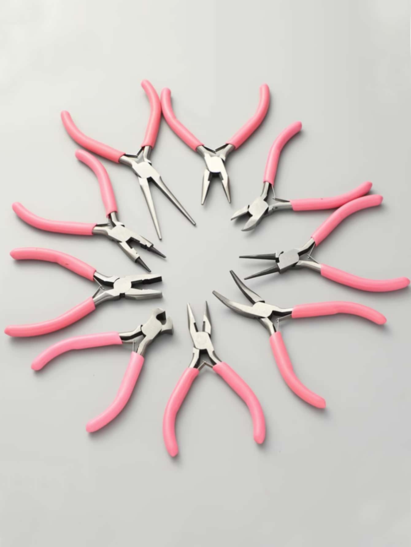 1入組/5 英吋迷你鉗子斜口鉗，DIY 配件珠寶製作工具，繞線，連結掛鉤和耳環製作 - 粉色彎嘴鉗 - 查看 1