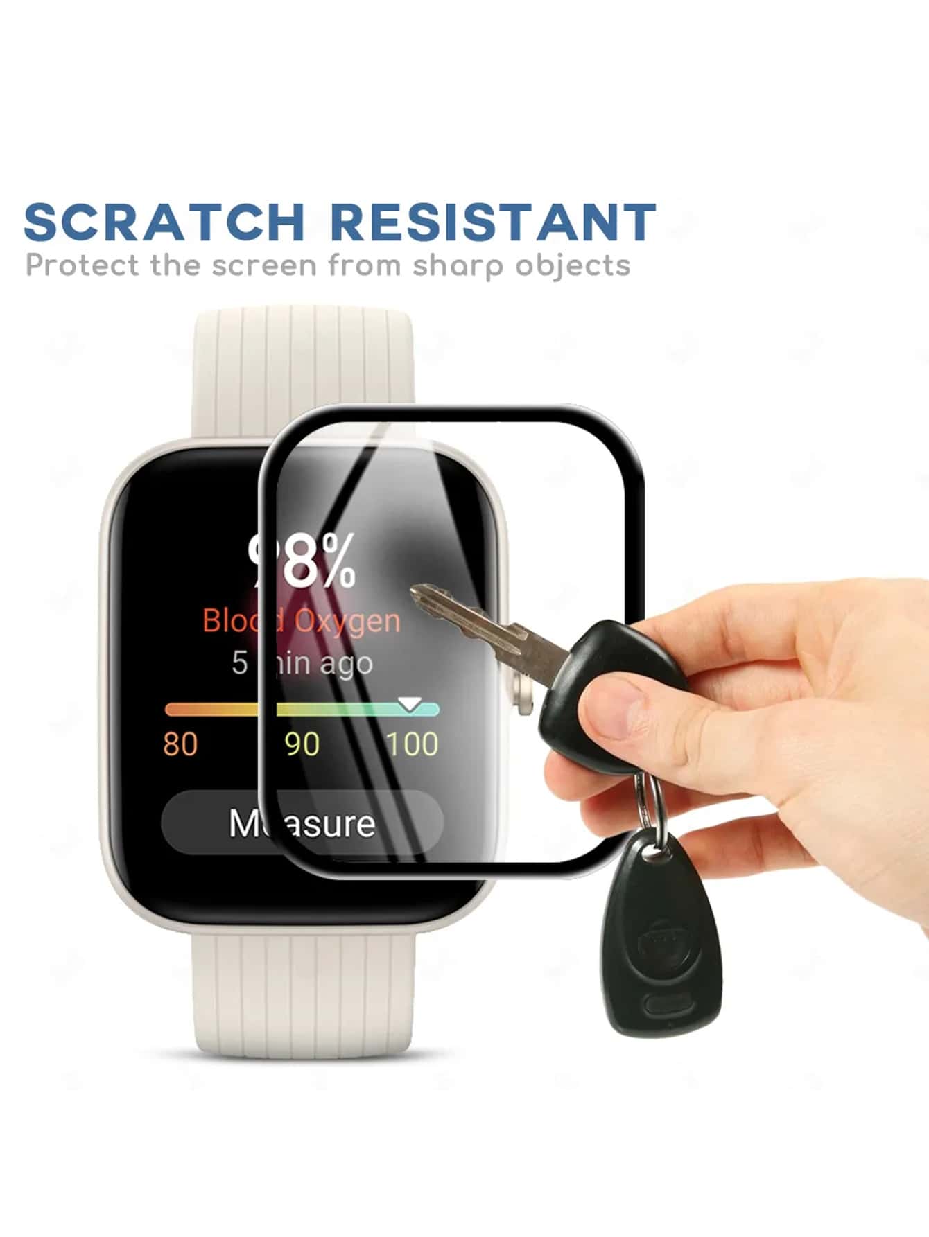 מגיני מסך סרט מתאים ל Apple Watch , מקומר כיסוי מלא
  
 רך סרט , נגד פיצוץ - שחור - ראה 2