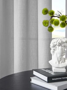 1pc Sheer Curtain, Modern Simple Style Polyester Window Drapes With Solid Color, Light Filtering & Uv Blocking For Bedroom, Living Room, Balcony