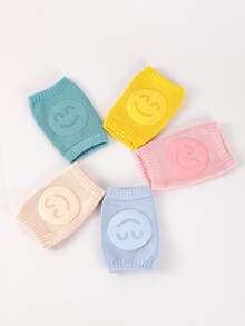 5對嬰兒幼兒爬行步行保護襪套裝,包括膝蓋護套、肘部護套和帶有笑臉圖案的襪子 - 彩色 - 查看 2