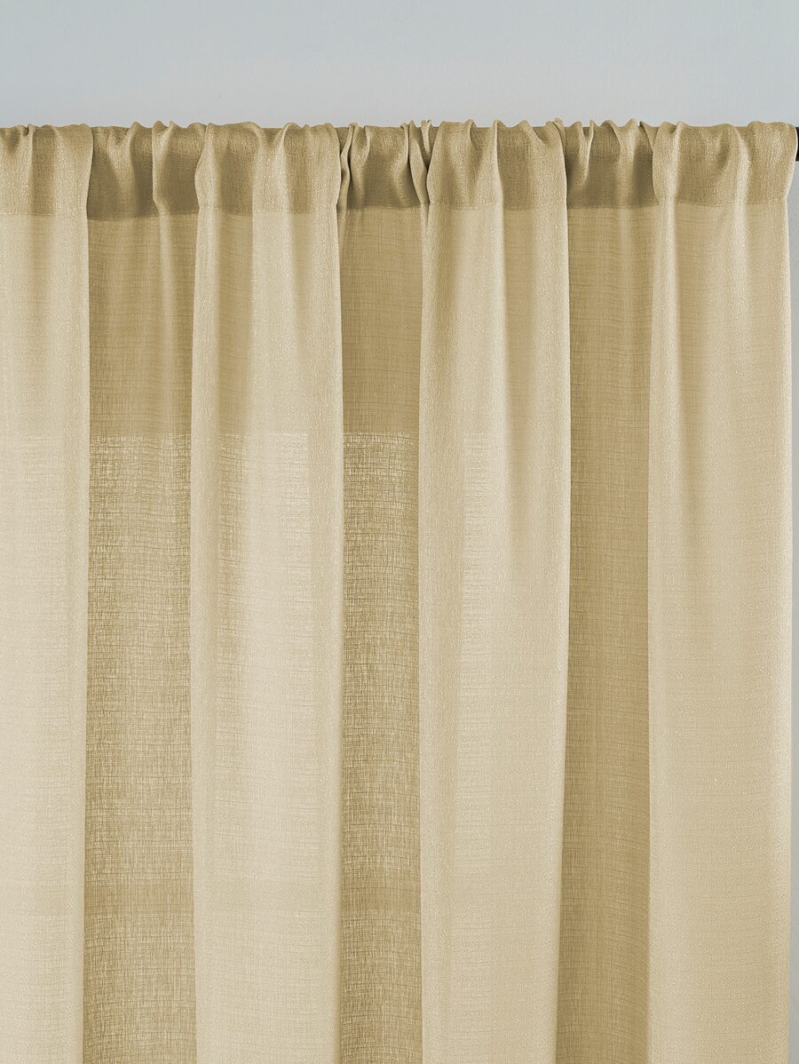 1入組透明簾幕,純色柔軟奢華現代簡約聚酯布窗簾,半透明、減弱光線、防紫外線,適用於臥室、客廳、陽台 - 咖啡棕 - 查看 1