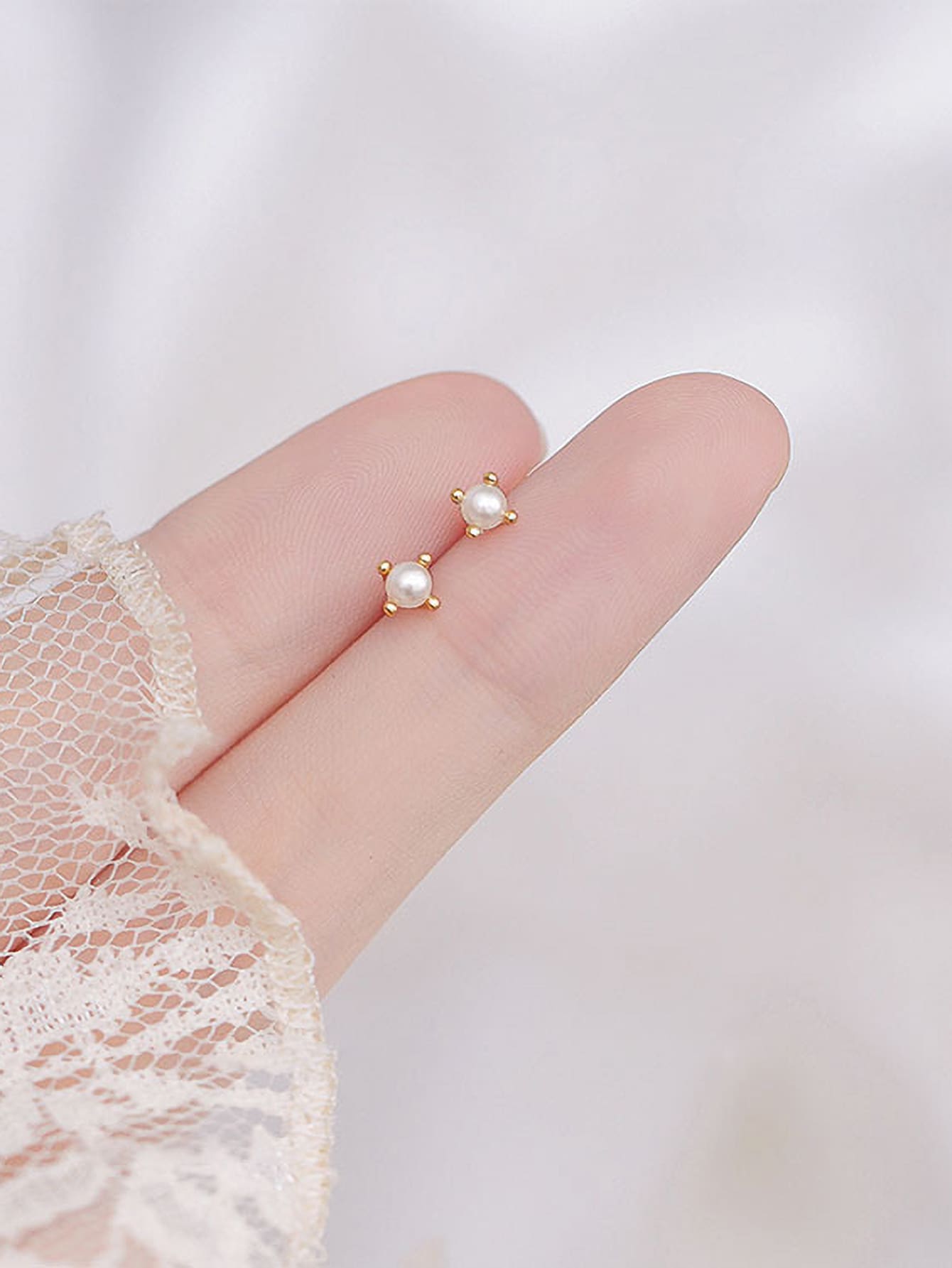 Brincos De Pérola Falsa Com Pino Banhado A Ouro De Prata S925, Joias De Orelha Fashion E Únicas Para Mulheres