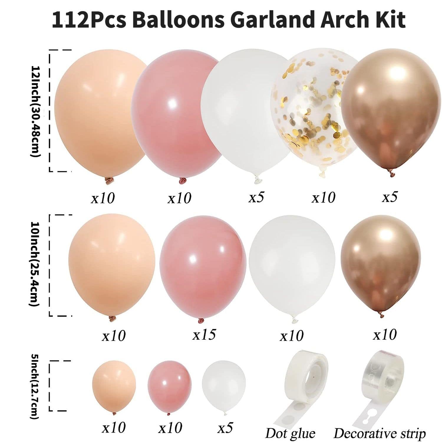 112pcs Retro Pink Balloons Garland Arch Kit For Birthday Party Wedding