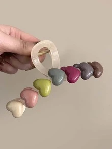 1入簡約時尚女士樹脂髮夾，大號髮夾，女性髮飾 - 白色 - 查看 1