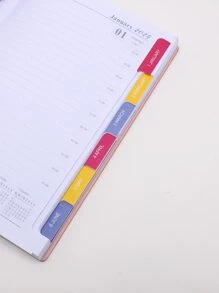 1 Miếng 150 Màu hồng 2024 Tiếng Anh 365 Công cụ lập kế hoạch hàng ngày Quyển sổ - Hồng - Xem 3