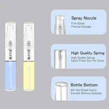 20 chai xịt nhựa mini 3ml đựng nước hoa/dầu/trang điểm, hộp đựng mỹ phẩm du lịch có thể nạp lại, trang điểm, giá rẻ, trang trí phòng, bàn trang điểm, du lịch, phòng ngủ, phụ kiện trang điểm - Trong sáng - Xem 6