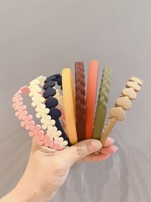 Plusieurs pièces de serre-tête en plastique à dents minimalistes et polyvalents, bandeau pour cheveux pour femmes, accessoires pour cheveux et accessoires de tête - Multicolore - Voir 4