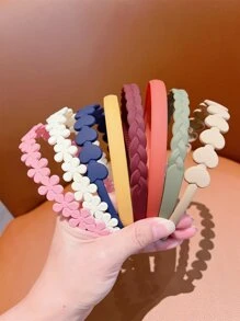 Plusieurs pièces de serre-tête en plastique à dents minimalistes et polyvalents, bandeau pour cheveux pour femmes, accessoires pour cheveux et accessoires de tête - Multicolore - Voir 2