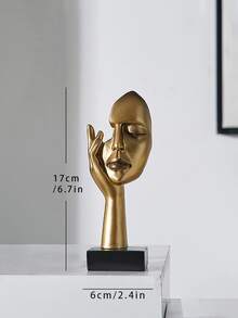 Figura decorativa de máscara de arte abstracto personalizada, artesanía de resina creativa "Es dorado" para decoración del vestíbulo - Dorado - Ver 4