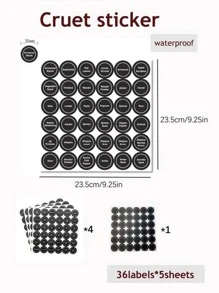 180pcs Round Chalkboard Sticker Labels For Mason Jars And Seasoning Bottles - Black - View 3