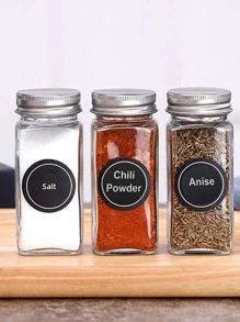 180pcs Round Chalkboard Sticker Labels For Mason Jars And Seasoning Bottles - Black - View 6