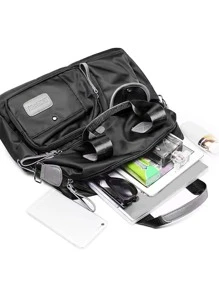 Fashionable Multifunctional Waterproof Tote Bag With Large Capacity - Black - View 6