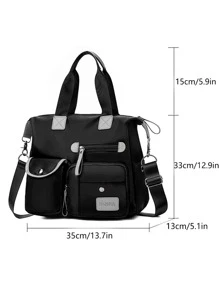 Fashionable Multifunctional Waterproof Tote Bag With Large Capacity - Black - View 5