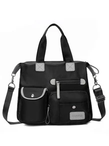 Fashionable Multifunctional Waterproof Tote Bag With Large Capacity - Black - View 3