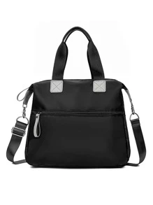 Fashionable Multifunctional Waterproof Tote Bag With Large Capacity - Black - View 4