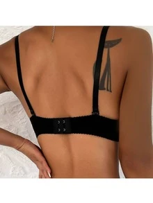 NỮ Bras Thêu Loại bướm Với Vòng thép Đồ lót Không trượt Thời trang nữ Gợi cảm To lớn Ngực Nhỏ bé Bras - màu đen - Xem 2