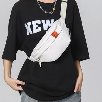 防水尼龍簡約風腰包