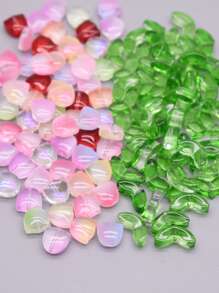 30入組混合色鬱金香和30入組樹葉玻璃珠