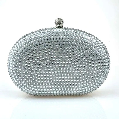 Rhinestone Decorated Fashion Evening Clutch, Perfect For Parties