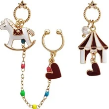 1 đôi Phim hoạt hình sáng tạo Amusement Công viên Theo chủ đề Không đối xứng Hoa tai Đối với Cô gái - Nhiều màu - Xem 5