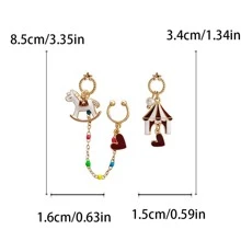 1 đôi Phim hoạt hình sáng tạo Amusement Công viên Theo chủ đề Không đối xứng Hoa tai Đối với Cô gái - Nhiều màu - Xem 6