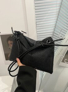 閃耀的鑽石裝飾焊工袋,時尚的女士晚宴袋晚宴袋,適用於派對女孩,女士,適用於派對,婚禮,舞會,晚餐/宴會,最佳女性禮物 - 黑色 - 查看 5