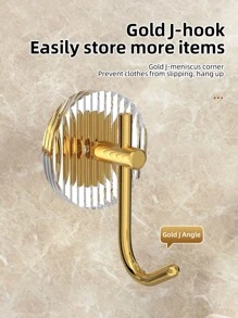 4 个亚克力悬挂粘钩、墙钩防水粘钩、浴室挂钩、厨房挂钩、钥匙挂钩、衣钩，适用于家庭和办公室，银色/金色，储物、厨房收纳、厨房用品、房间装饰、家居装饰。 - 銀色 - 查看 5