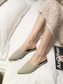 Zapatos elegantes y chic de color beige con punta cómoda para mujeres - Beis - Ver 3