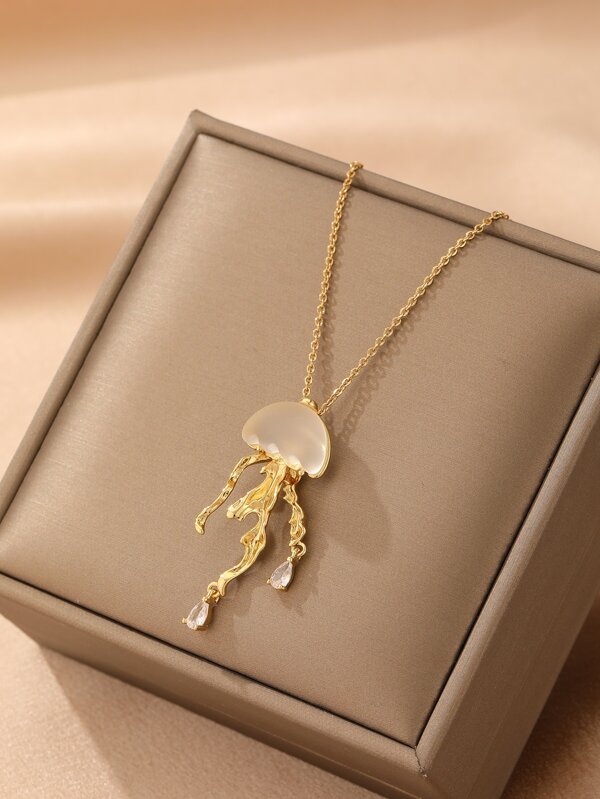 1 Peça Cor Ouro Aço Inoxidável Medusa Em Forma Pingente Com Strass Para Homens E Mulheres , Vintage Boêmio Estilo