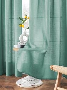 1 Pieza Cortina Transparente, Color Sólido, Pantalla De Ventana De Poliéster Moderna Y Sencilla Para Dormitorio, Sala De Estar Y Balcón Para Atenuar La Luz Y Los Rayos Uv