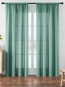 1 Pieza Cortina Transparente, Color Sólido, Pantalla De Ventana De Poliéster Moderna Y Sencilla Para Dormitorio, Sala De Estar Y Balcón Para Atenuar La Luz Y Los Rayos Uv