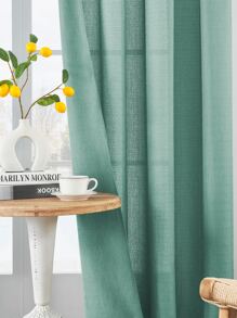 1 Pieza Cortina Transparente, Color Sólido, Pantalla De Ventana De Poliéster Moderna Y Sencilla Para Dormitorio, Sala De Estar Y Balcón Para Atenuar La Luz Y Los Rayos Uv