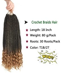 萬聖節1包30盒波西米亞針織髮捲髮尾預磨合成18寸針織發女 - 彩色 - 查看 3