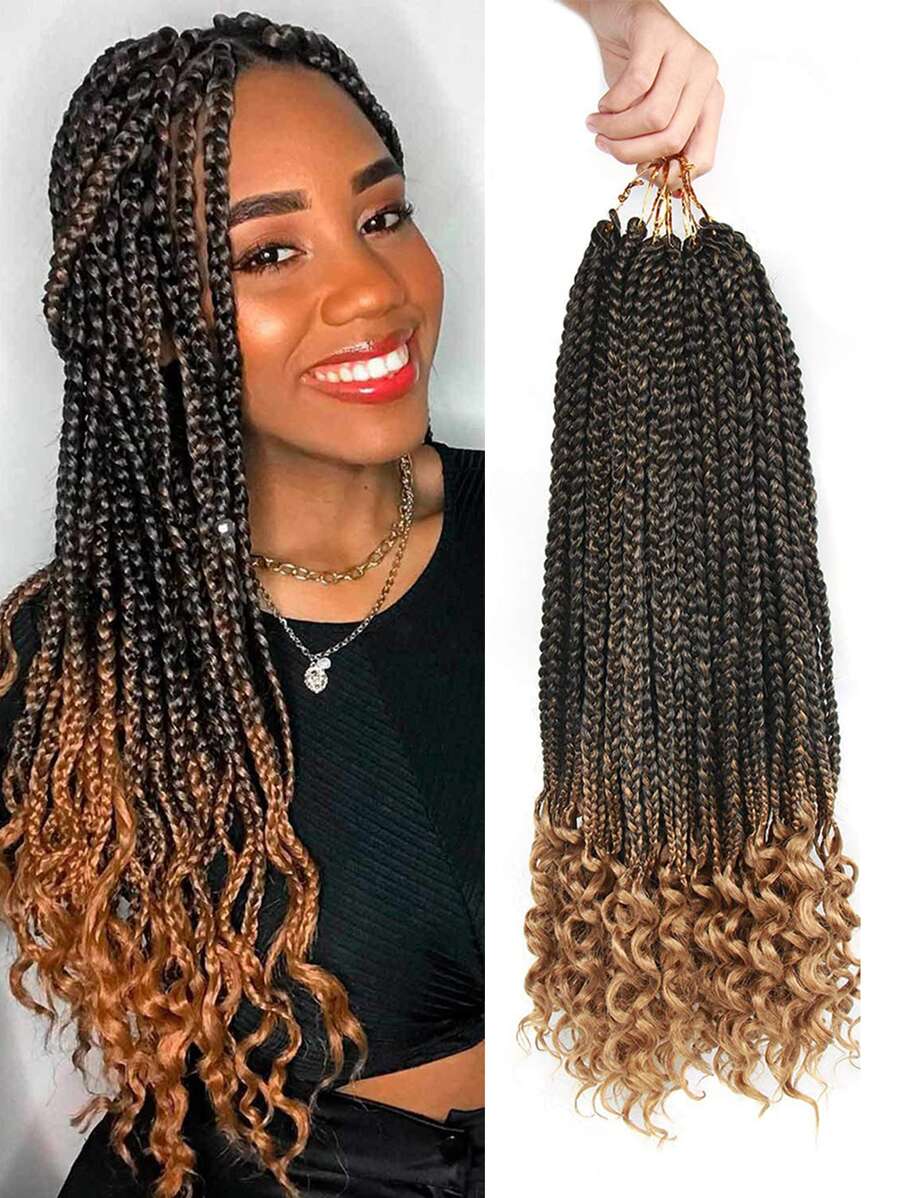 萬聖節1包30盒波西米亞針織髮捲髮尾預磨合成18寸針織發女 - 彩色 - 查看 1