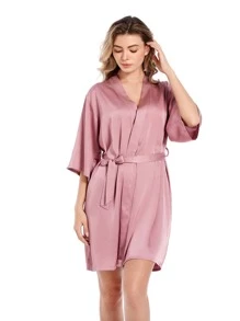 1 Pezzo Vestaglia Da Notte Da Donna Di Colore Solido Per Matrimonio O Casa