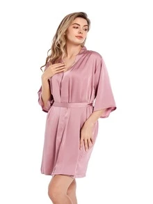 1 Pezzo Vestaglia Da Notte Da Donna Di Colore Solido Per Matrimonio O Casa