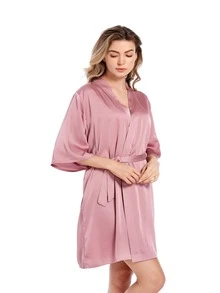 1 Pezzo Vestaglia Da Notte Da Donna Di Colore Solido Per Matrimonio O Casa